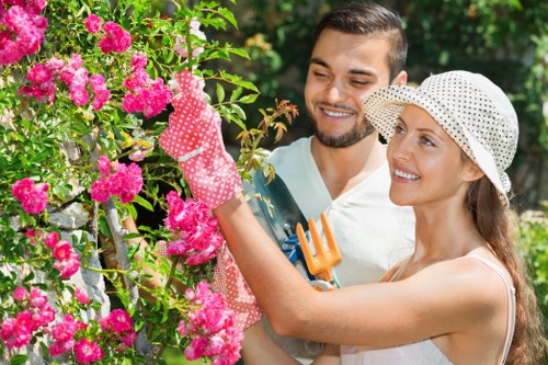 Illustration of a gardener service complaint being logged